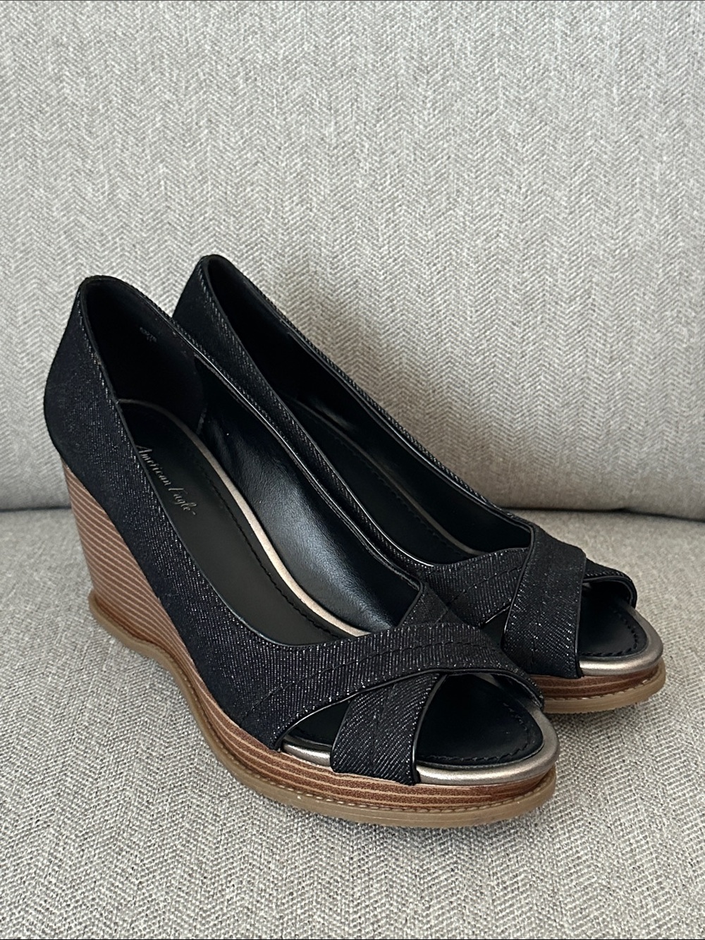 American Eagle Wedge Peep-Toe Heels